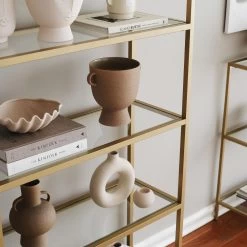 Locelso Boekenplank | Gehard Glas | Metalen Frame | Goud 14 Locelso Boekenplank | Gehard Glas | Metalen Frame | Goud -Songmics Winkel 552NOS1304 20 203 ea22