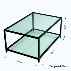 Elegante Salontafel 100% Gehard Glas | Fume Zwart -Songmics Winkel 552NOS1407 20 2010 a79d