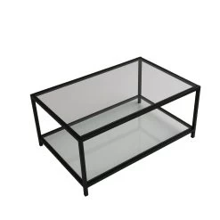 Elegante Salontafel 100% Gehard Glas | Fume Zwart -Songmics Winkel 552NOS1407 20 207 e182