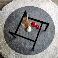 Locelso Salontafel | 100% Metaal | 6mm Dikte | Gehard Glas | 75x42x75 Cm | Fume Zwart -Songmics Winkel 552NOS1408 20 202 bd04