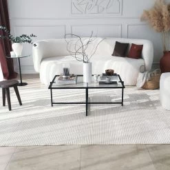 Locelso Salontafel | Gehard Glas | Metalen Poten | Zwart -Songmics Winkel 552NOS1429 20 202 e2b9