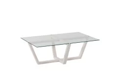 Locelso Salontafel | 100% Glas En Dennenhouten Frame | 105x35x65cm | Wit -Songmics Winkel 552NOS1453 20 205 37af