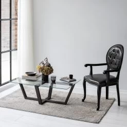 Locelso Salontafel | 100% Gehard Glas | Frame Van Pijnboomhout | Antraciet -Songmics Winkel 552NOS1454 20 202 a629