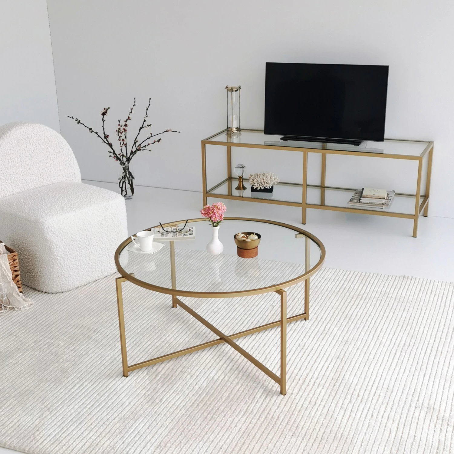 Locelso Salontafel | 4mm Gehard Glas | 100% Metalen Frame | Goud 3 Locelso Salontafel | 4mm Gehard Glas | 100% Metalen Frame | Goud
