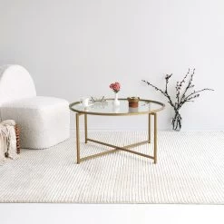 Locelso Salontafel | 4mm Gehard Glas | 100% Metalen Frame | Goud 17 Locelso Salontafel | 4mm Gehard Glas | 100% Metalen Frame | Goud -Songmics Winkel 552NOS2230 20 204 5aa2