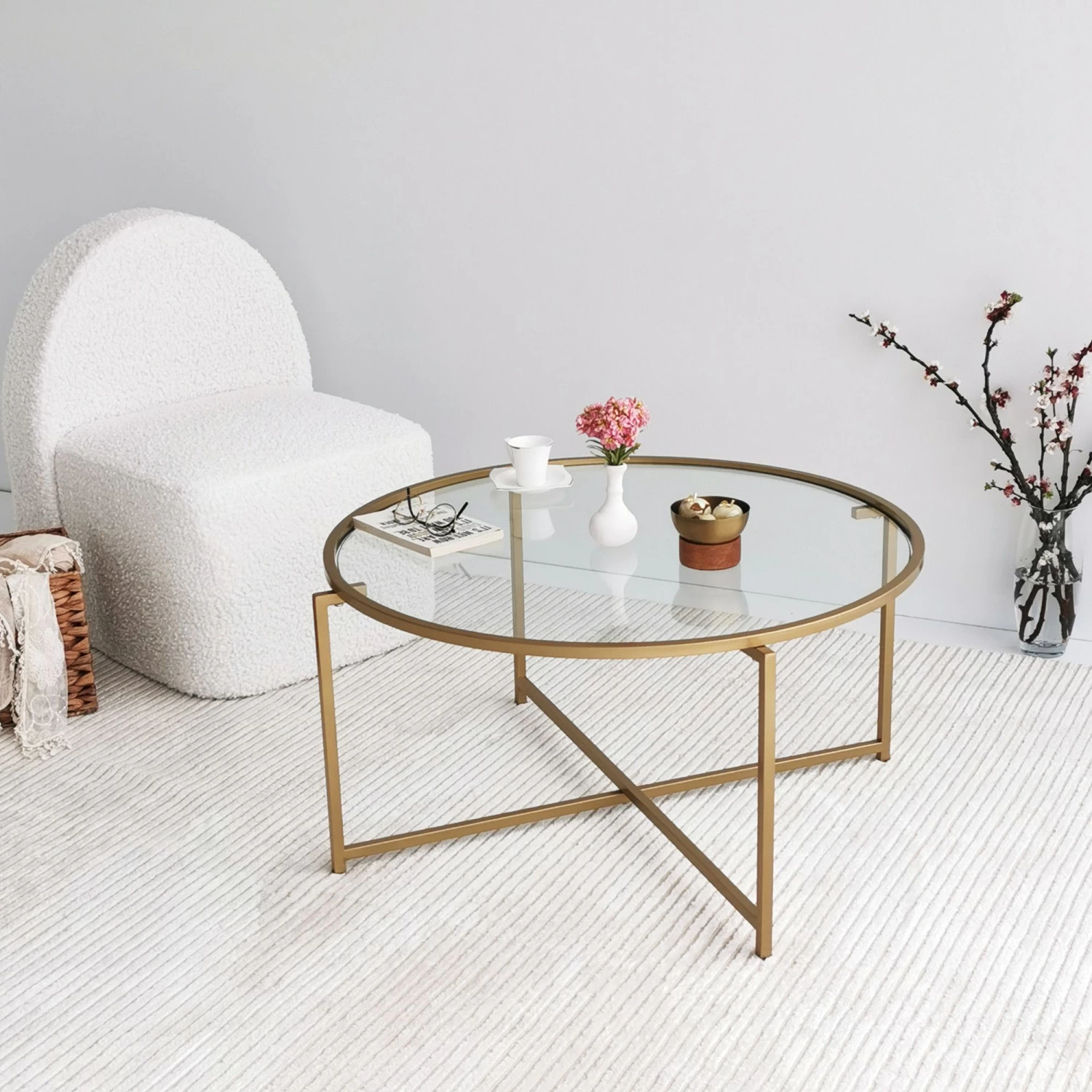 Locelso Salontafel | 4mm Gehard Glas | 100% Metalen Frame | Goud 6 Locelso Salontafel | 4mm Gehard Glas | 100% Metalen Frame | Goud - Afbeelding 4