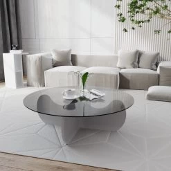Moderne Witte Salontafel | Elegant Ontwerp | 100% Gehard Glas