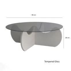 Moderne Witte Salontafel | Elegant Ontwerp | 100% Gehard Glas -Songmics Winkel 552NOS2236 20 209 91ce