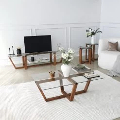 Locelso Salontafel | 100% Gehard Glas | Notelaar | 105x35x65 Cm 16 Locelso Salontafel | 100% Gehard Glas | Notelaar | 105x35x65 Cm -Songmics Winkel 552NOS2247 20 206 009d