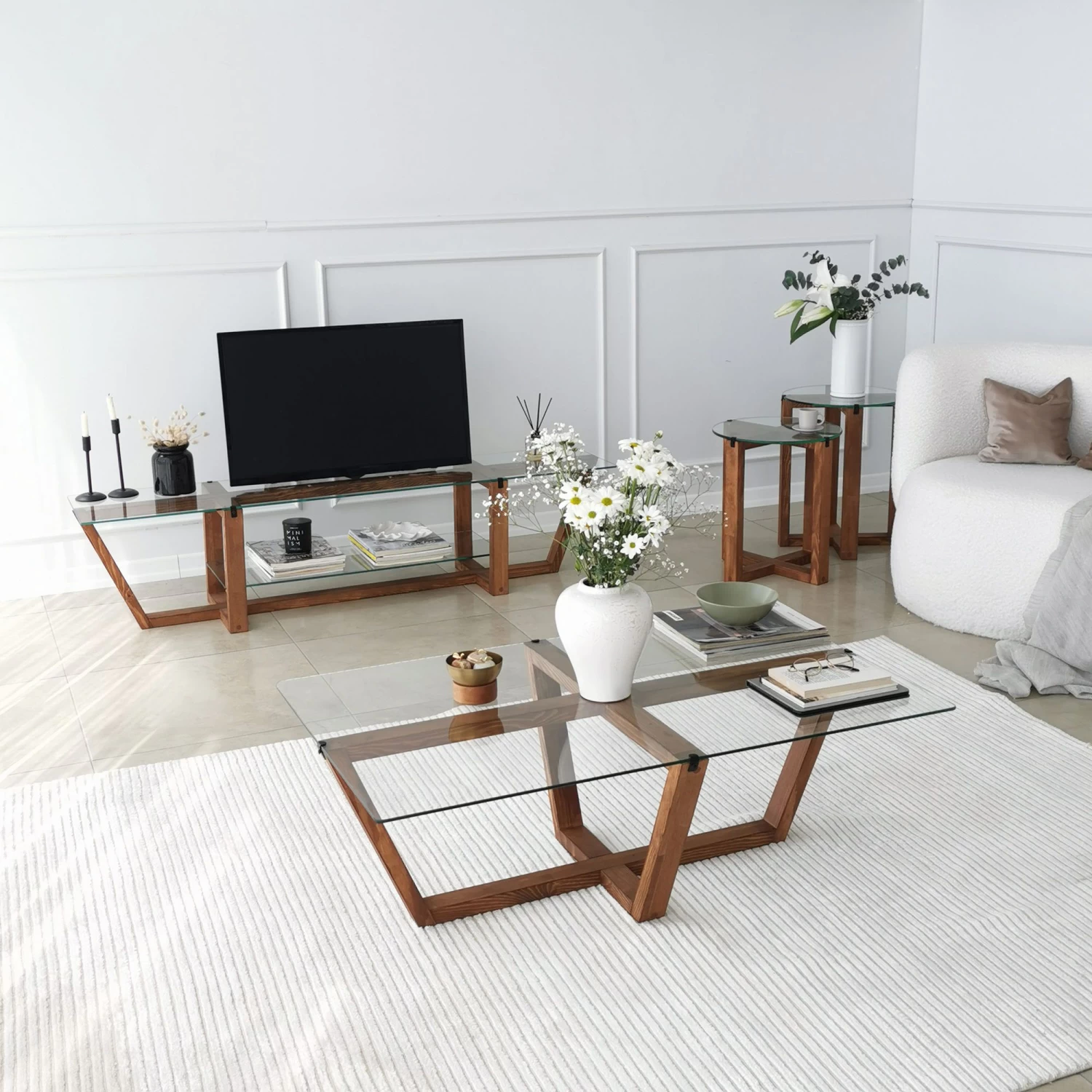 Locelso Salontafel | 100% Gehard Glas | Notelaar | 105x35x65 Cm 7 Locelso Salontafel | 100% Gehard Glas | Notelaar | 105x35x65 Cm - Afbeelding 5