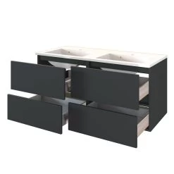 Wastafelmeubel Brama 120cm 4 Lades - Grafiet/mat Grijs -Songmics Winkel 560.3165 2 dc67