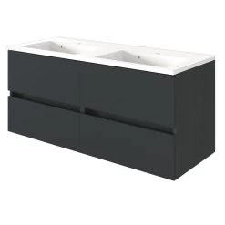 Wastafelmeubel Brama 120cm 4 Lades - Grafiet/mat Grijs -Songmics Winkel 560.3165 37e9