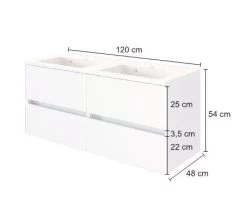 Wastafelmeubel Brama 120cm 4 Lades - Grafiet/mat Grijs -Songmics Winkel 560.316 1 8d2b