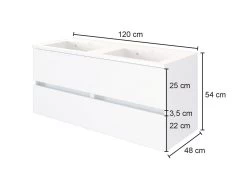 Wastafelmeubel Luna 120cm Met Dubbele Wastafel En 4 Lades - Grafiet/eik 16 Wastafelmeubel Luna 120cm Met Dubbele Wastafel En 4 Lades - Grafiet/eik -Songmics Winkel 560.3181 5 415a