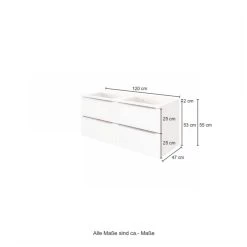Wastafelmeubel Hansen 120cm 4 Lades - Wit -Songmics Winkel 560.3188 5 c9cf