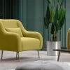 Stijlvolle Wing Chair | Modern Ontwerp | Beukenhouten Frame | Gele Kleur