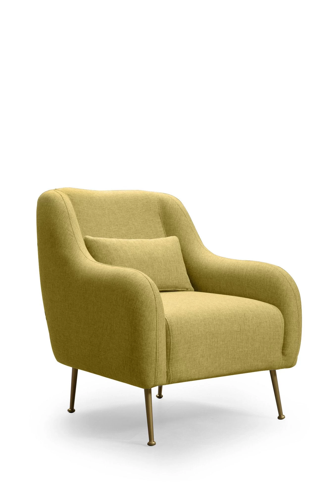 Stijlvolle Wing Chair | Modern Ontwerp | Beukenhouten Frame | Gele Kleur 6 Stijlvolle Wing Chair | Modern Ontwerp | Beukenhouten Frame | Gele Kleur - Afbeelding 4
