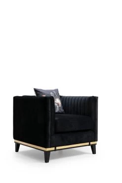 Artie Wing Chair | Beukenhouten Frame | Polyester Stof | Zwarte Poten