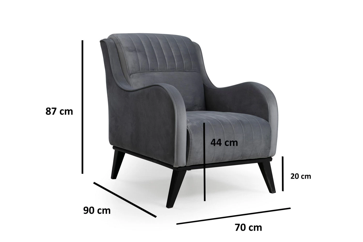 Stijlvolle Wing Chair Met Beukenhouten Frame | Antraciet Kleur 4 Stijlvolle Wing Chair Met Beukenhouten Frame | Antraciet Kleur - Afbeelding 2