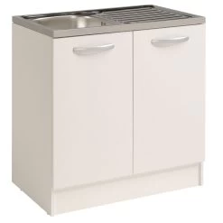 Kast Spring 80 Cm - 2 Deuren Zonder Spoelbak - Wit