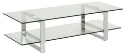 Salontafel Nicola 120cm Met Glazen Tafelblad - Grijs