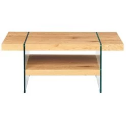 Salontafel Belinda - Wilde Eik/glas