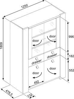 Vitrinekast Iris - Grijs Beton -Songmics Winkel 5b712d5a196b4 tm1111 image 4 1534143834 1111 300 27c7
