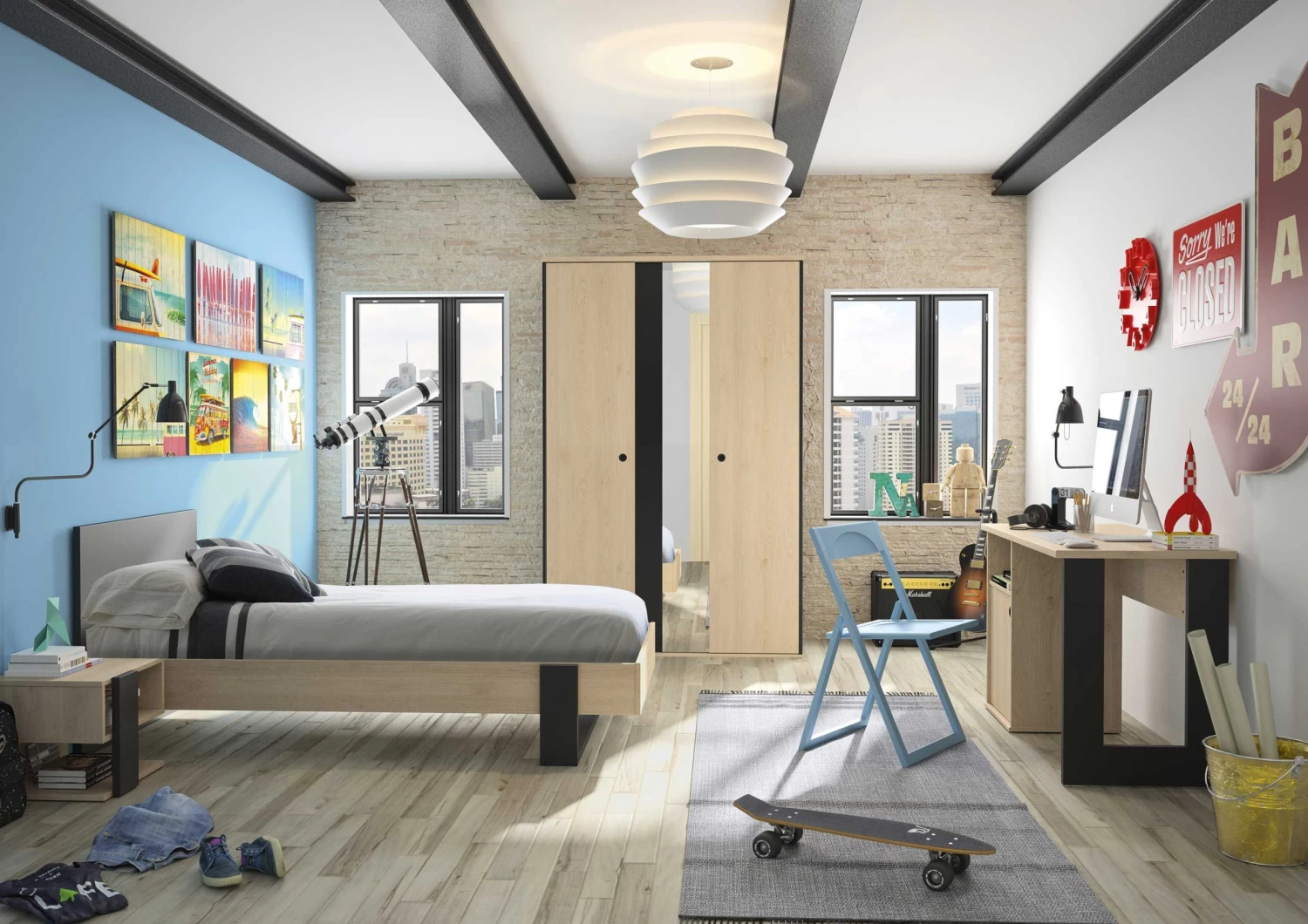 Twijfelaar Dean 120x200 - Kastanje/zwart - Afbeelding 4