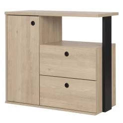 Commode Dean 90cm, 2 Laden & 1 Deur - Kastanjehout Decor -Songmics Winkel 5c8902ea41cec gtg72160 image 3 1552483050 G72160 05 OK a2d1