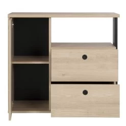 Commode Dean 90cm, 2 Laden & 1 Deur - Kastanjehout Decor -Songmics Winkel 5c8902ea42454 gtg72160 image 5 1552483050 G72160 02 OK 6fee