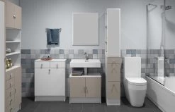 Badkamerkast Split - Wit/taupe -Songmics Winkel 6010A2191A17 Combi Divider white and taupe 10 f79e