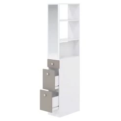 Badkamerkast Split - Wit/taupe -Songmics Winkel 6010A2191A17 Combi Divider white and taupe 4 b243