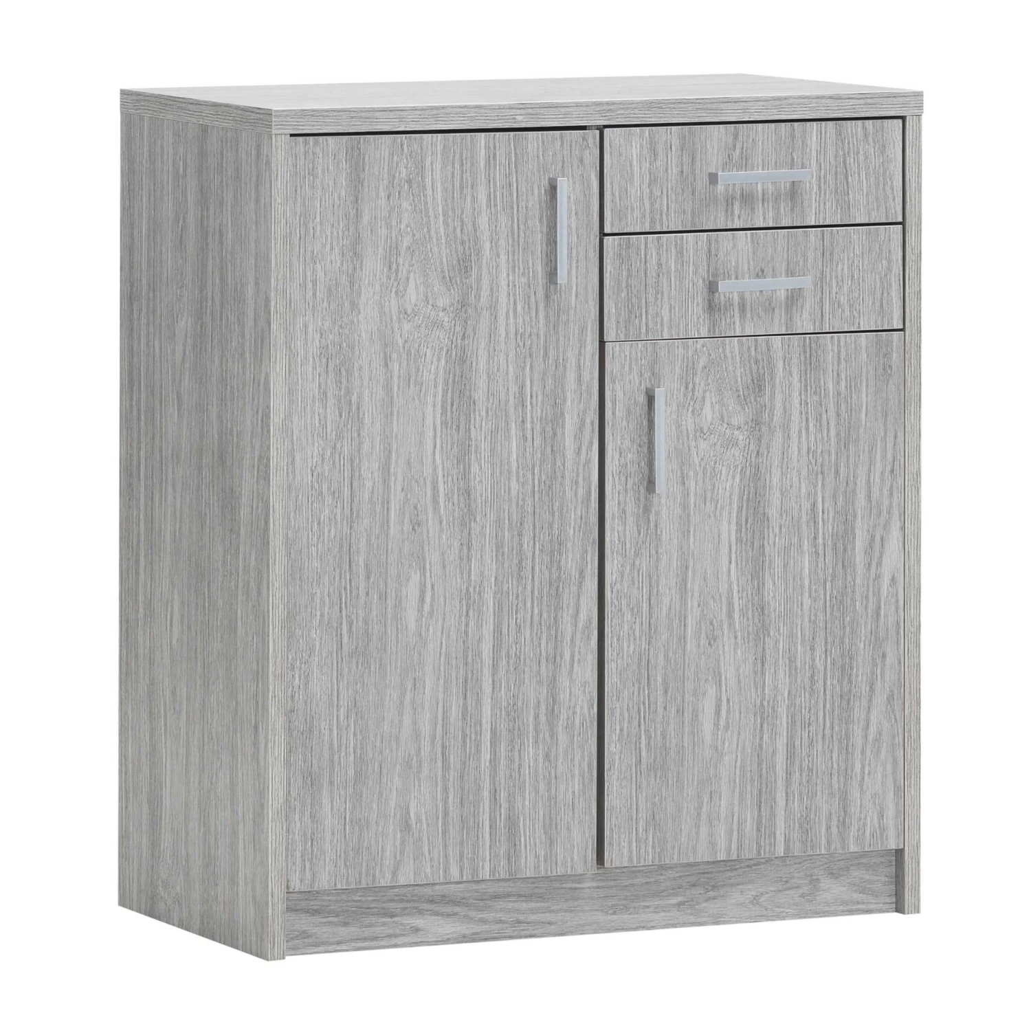 Commode Spacio 84cm 2 Deuren/2 Lades - Grijze Eik 3 Commode Spacio 84cm 2 Deuren/2 Lades - Grijze Eik