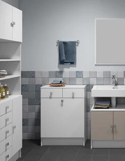 Badkamerkast Variety Met Wasmand - Wit -Songmics Winkel 6084A2121A17 Combi Laundry Cabinet white 4 f4ed