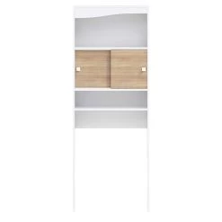Kast Voor Wasmachine/toilet Splash - Wit/eik -Songmics Winkel 6090A2134A17 Wave white and natural oak 2 6927