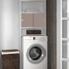 Wasmachinekast Willa - Wit/taupe -Songmics Winkel 6090A2191A17 Wave white and taupe 1 e3b5