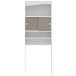 Wasmachinekast Willa - Wit/taupe -Songmics Winkel 6090A2191A17 Wave white and taupe 3 3232