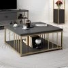 Woody Fashion Salontafel | Melamine Gecoat | Antraciet Goud -Songmics Winkel 618BLY1133 20 201 13ed