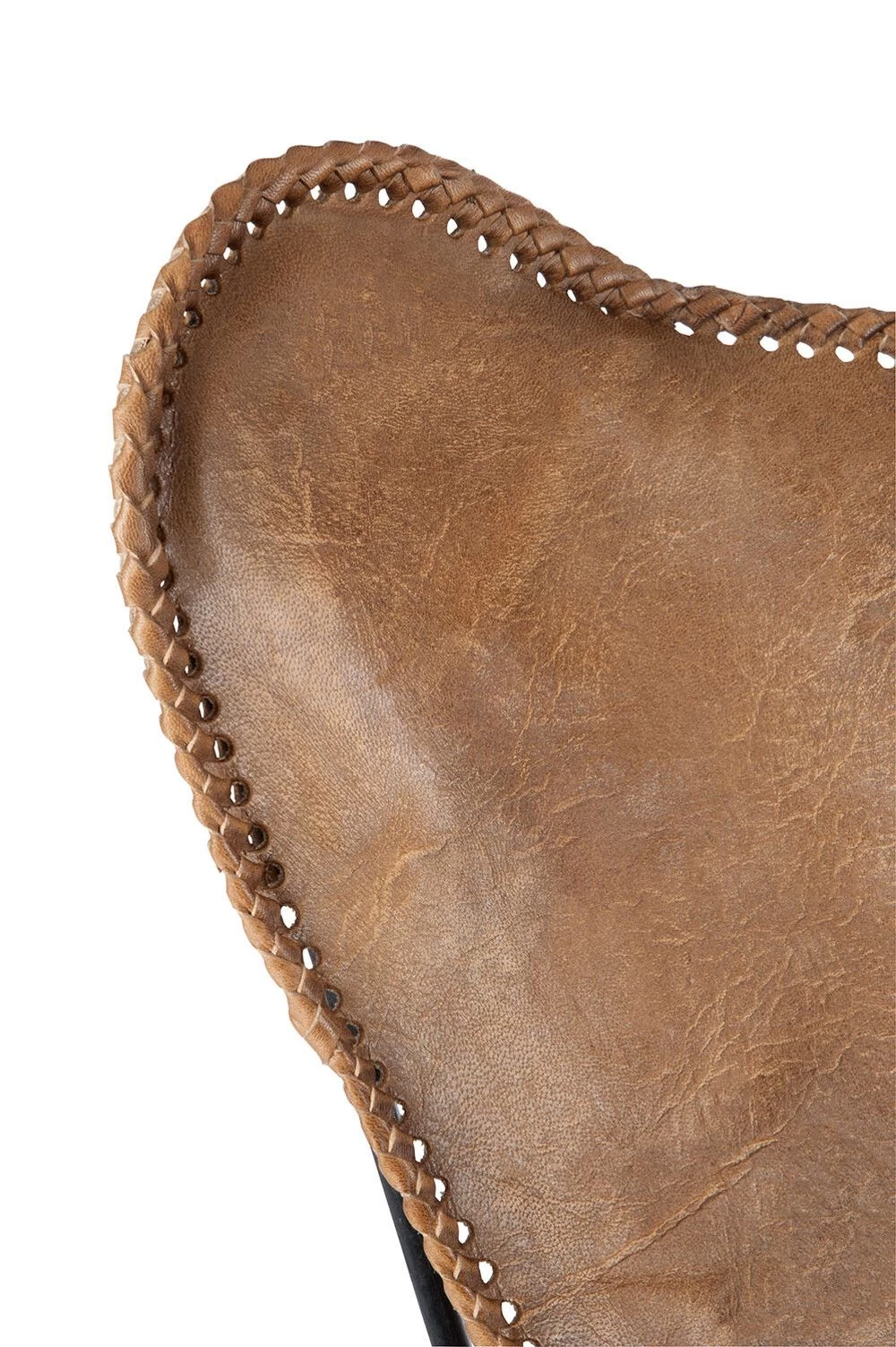 Lounge Stoel Leder/metaal Cognac 7 Lounge Stoel Leder/metaal Cognac - Afbeelding 5