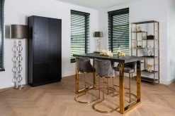 RICHMOND Bartafel Bony 160x80cm Visgraatmotief - Zwart/goud -Songmics Winkel 6520 BLACK S4460 STONE VELVET 7429 12 9e84