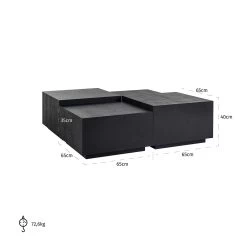 RICHMOND Salontafel Tetrad 130x130 - Zwart -Songmics Winkel 6531 6 5407