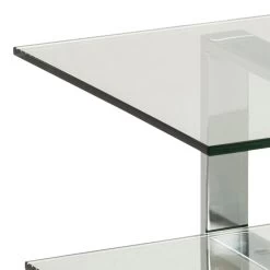 Salontafel Nicola 120cm Met Glazen Tafelblad - Grijs -Songmics Winkel 678C36F1 F539 4AA4 B3D9 9CD2282DA010 1554