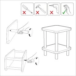 Dora Bijzettafel | 100% Melamine | Zwart Atlantisch Pijnboom -Songmics Winkel 688DRA1305 20 204 c0c8