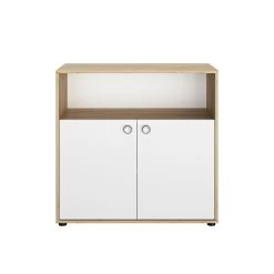 Commode Marta 2 Deuren - Wit/eik -Songmics Winkel 6 ARTHUR CP3F MP3F 06 1P3F160 01 10c8