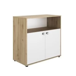 Commode Marta 2 Deuren - Wit/eik -Songmics Winkel 6 ARTHUR CP3F MP3F 06 1P3F160 02 e38c