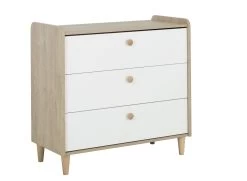 Commode Maron 3 Lades - Wit/eik -Songmics Winkel 6 NOAM CP2F MP2F 06 1P2F160 02 e298