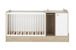 Meegroeibed Maron 60x120 Tot 90x190 - Wit/eik -Songmics Winkel 6 NOAM CP2F MP2F 06 1P2F605 01 55d2