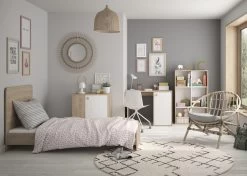 Meegroeibed Maron 60x120 Tot 90x190 - Wit/eik -Songmics Winkel 6 NOAM CP2F MP2F 06 A 02 eb3d