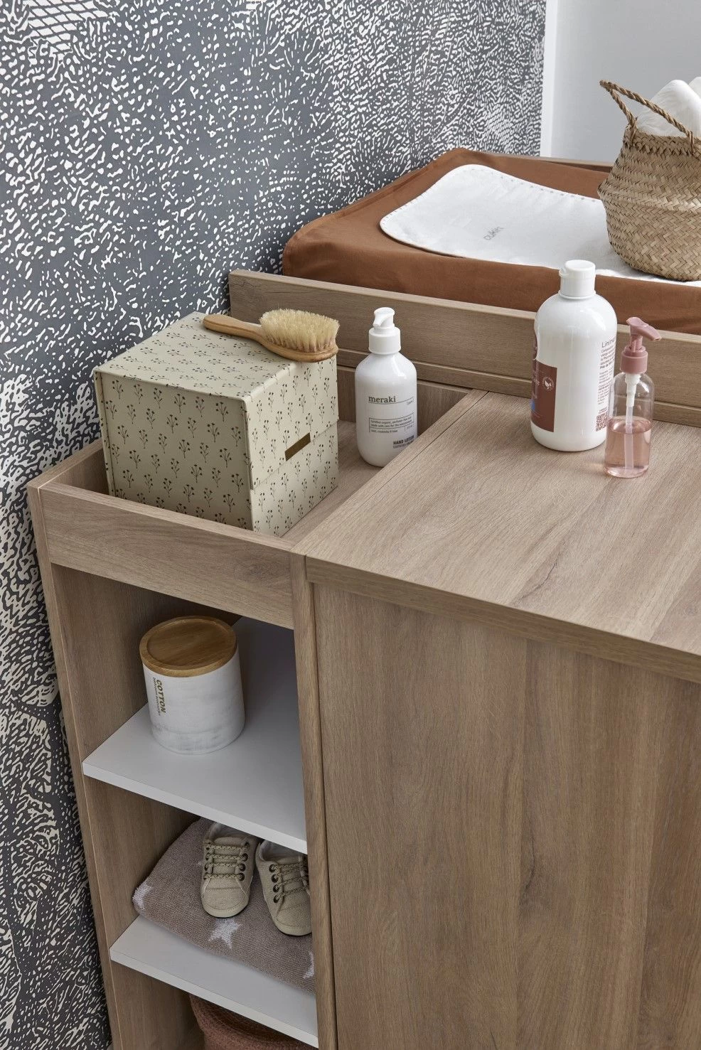 Opbergkast Binno 38x90cm - Eik/wit 4 Opbergkast Binno 38x90cm - Eik/wit - Afbeelding 2