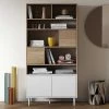 Boekenkast Horizon Groot - Eik/wit -Songmics Winkel 7150X0303A01 Bookcase natural oak and white 1 c883